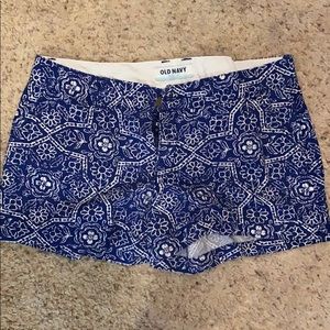 Blue and white shorts